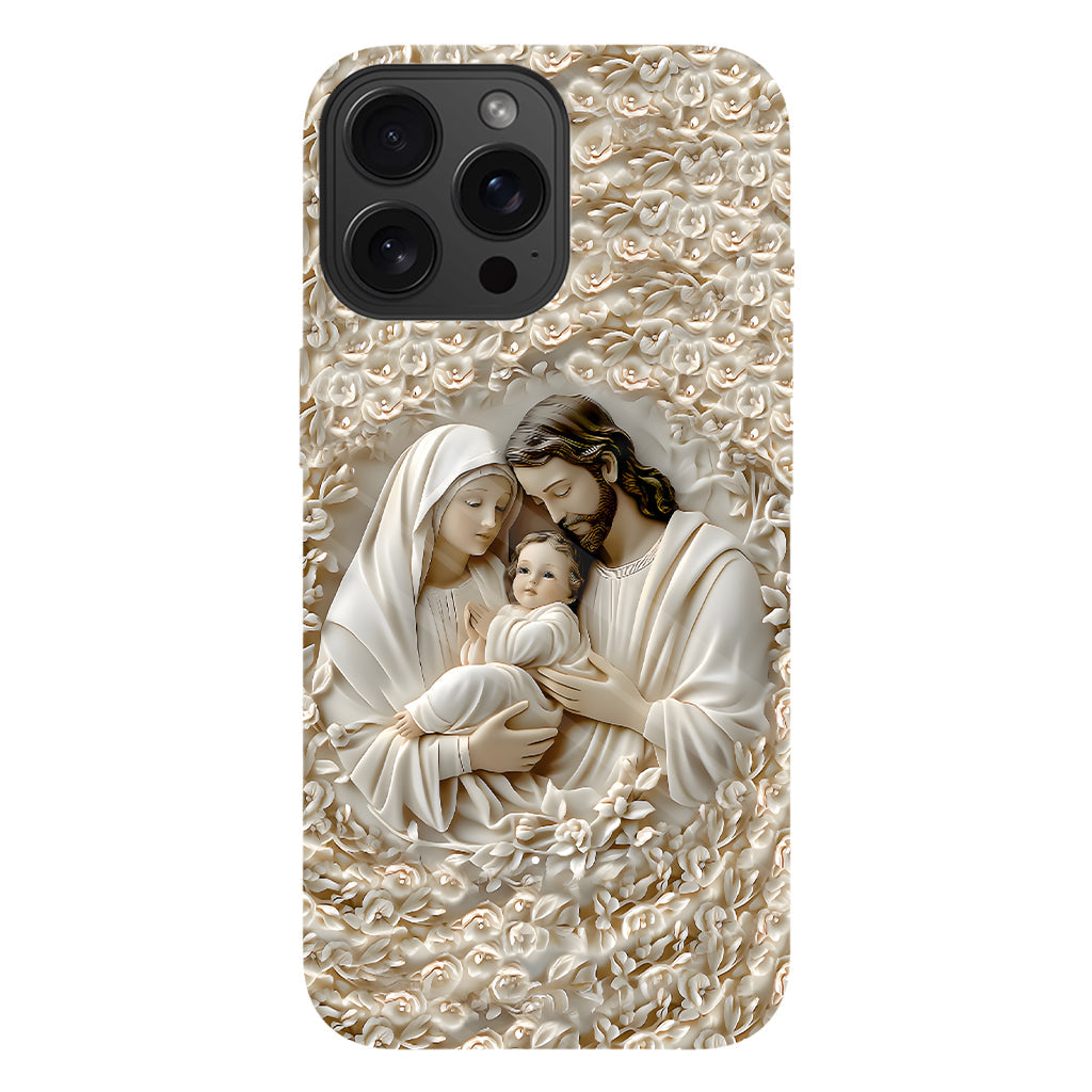 La Sainte Famille - Coque de téléphone personnalisée avec impression chrétienne intégrale