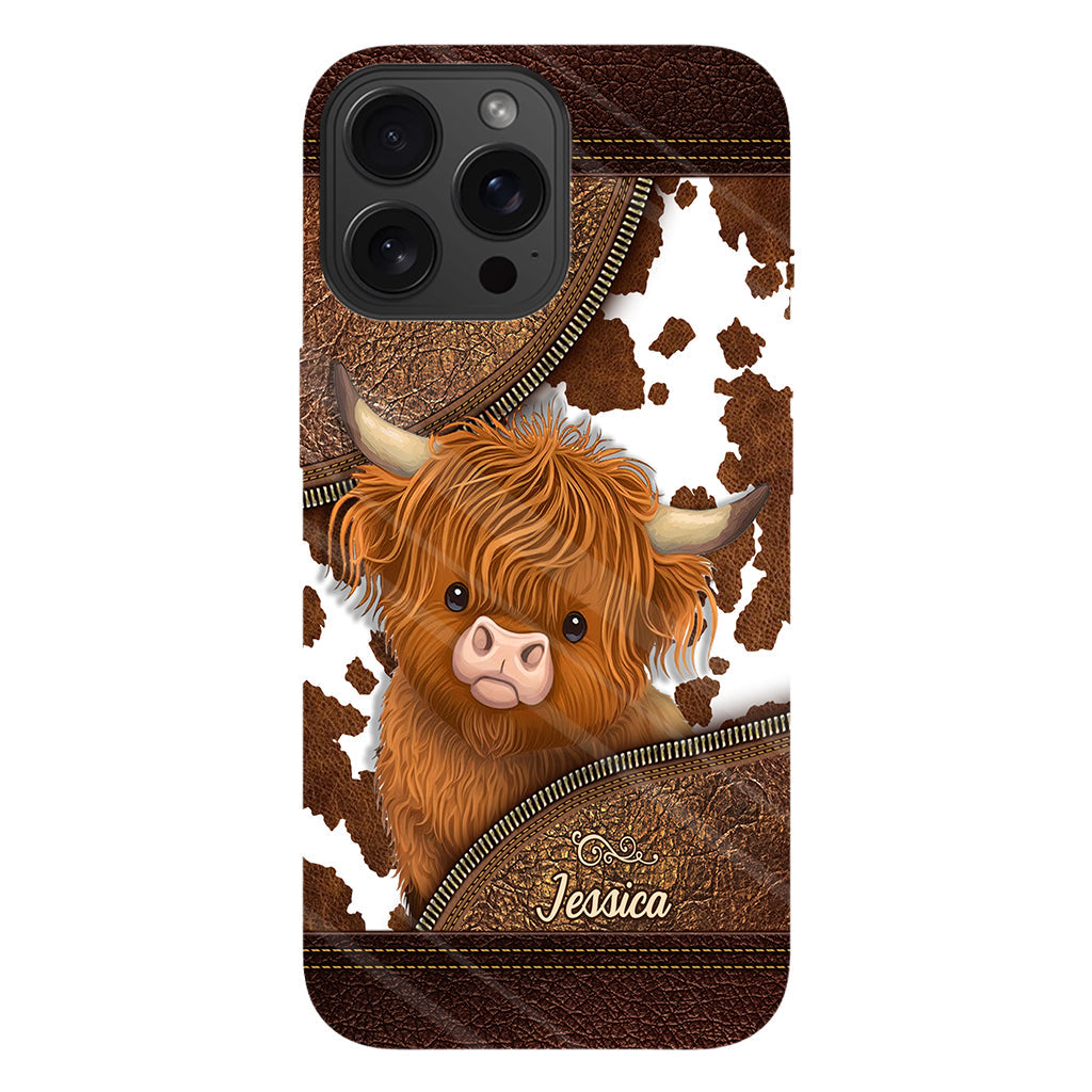 Juste une fille qui aime les vaches des Highlands - Coque de téléphone personnalisée avec impression intégrale