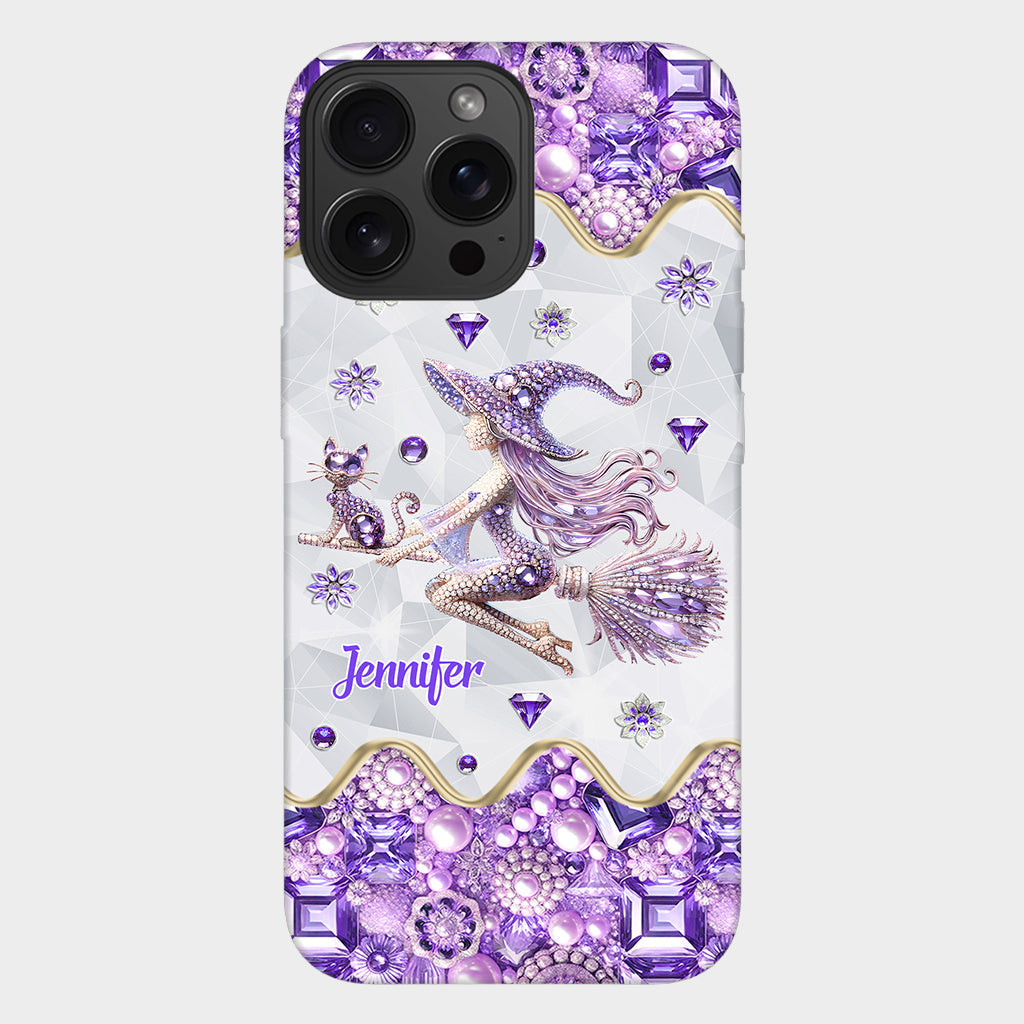 Witch And Broomstick - Personalized Witch Full Print Phone Case