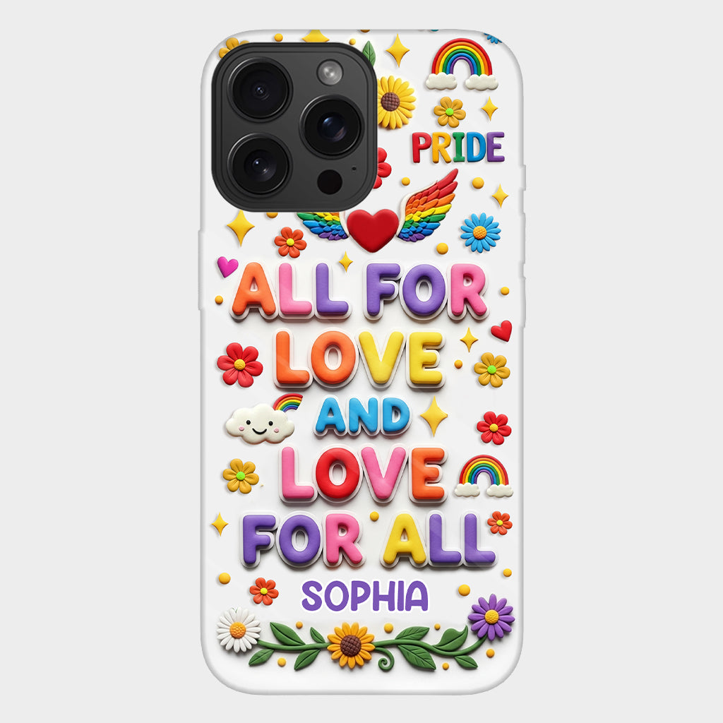 Tout pour l'amour et l'amour pour tous - Coque de téléphone personnalisée avec imprimé intégral en soutien LGBT