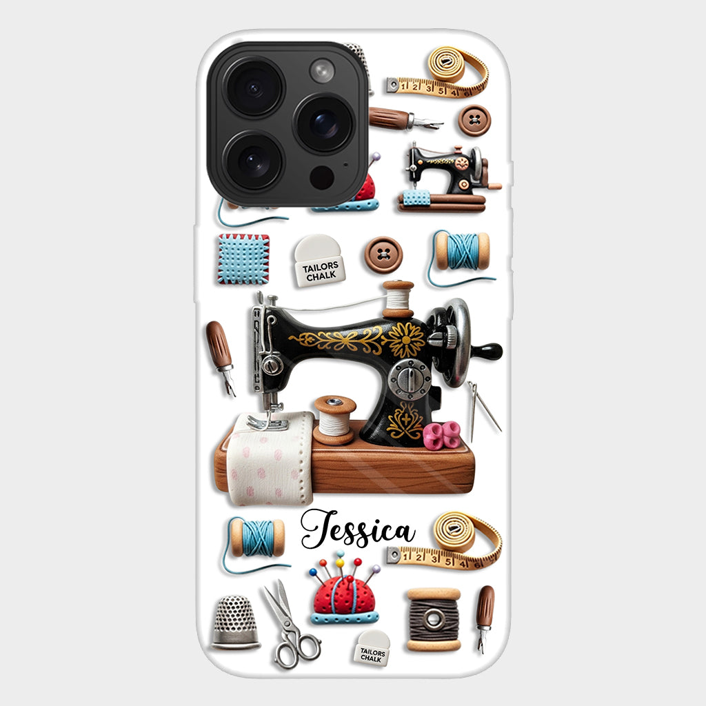 Superbe machine à coudre - Coque de téléphone personnalisée avec impression intégrale sur le thème de la couture