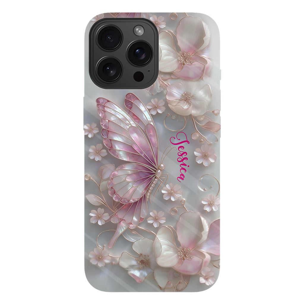 Coque de téléphone personnalisée avec motif papillons « J’adore les papillons »