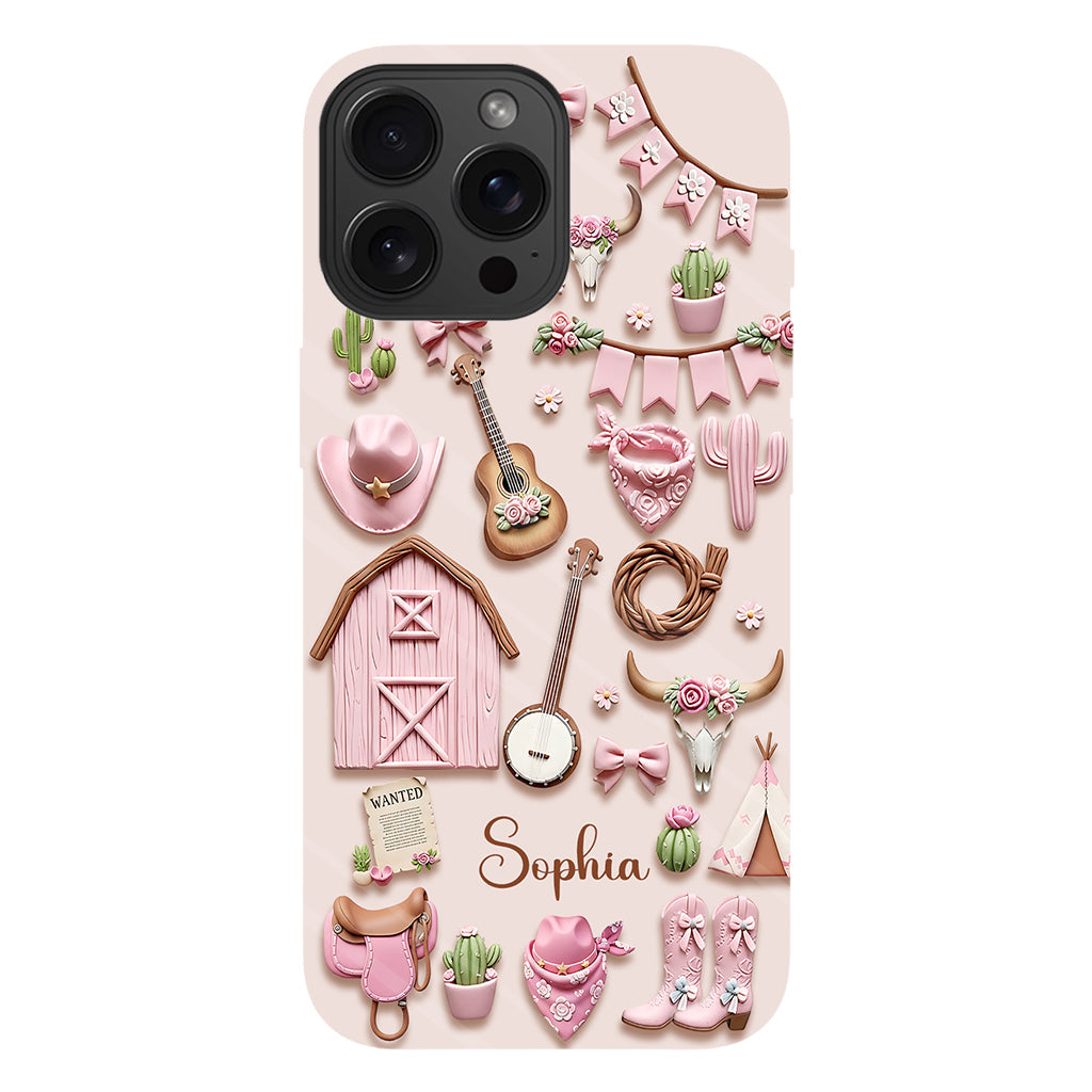 Pink Cowgirl - Personalized Cowgirl Full Print Phone Case