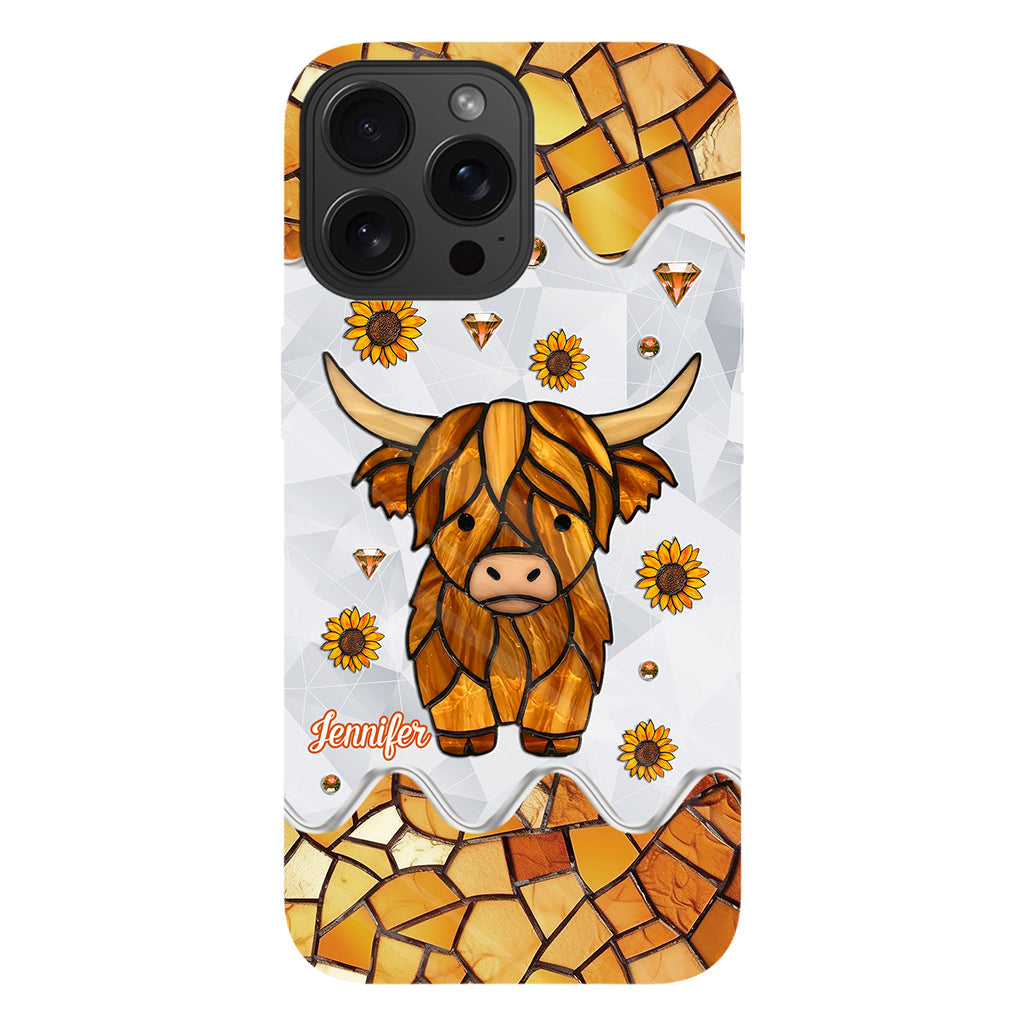 Adorable vache des Highlands - Coque de téléphone personnalisée avec imprimé intégral vache des Highlands