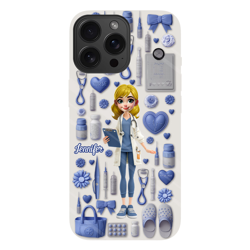 Le métier d'infirmière est un travail de cœur - Coque de téléphone personnalisée avec impression intégrale pour infirmière