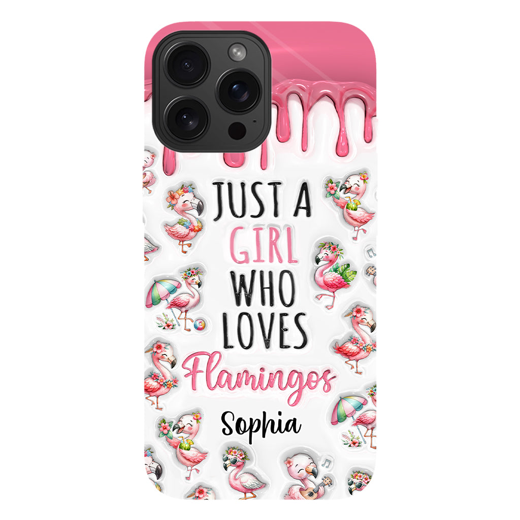 Just A Girl Who Loves Flamingos - Personalized Flamingo Full Print Phone Case