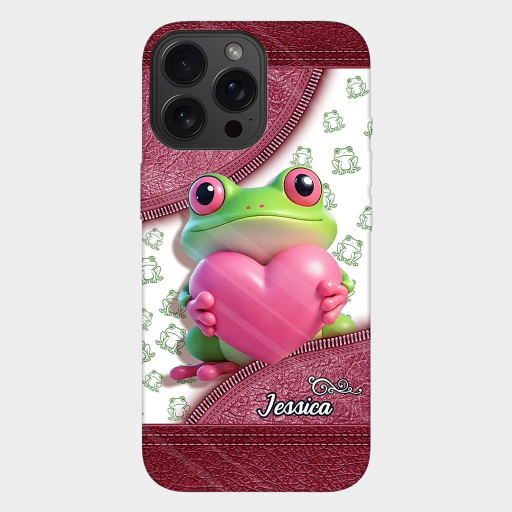 Coque de téléphone personnalisée Love Frog avec motif grenouille