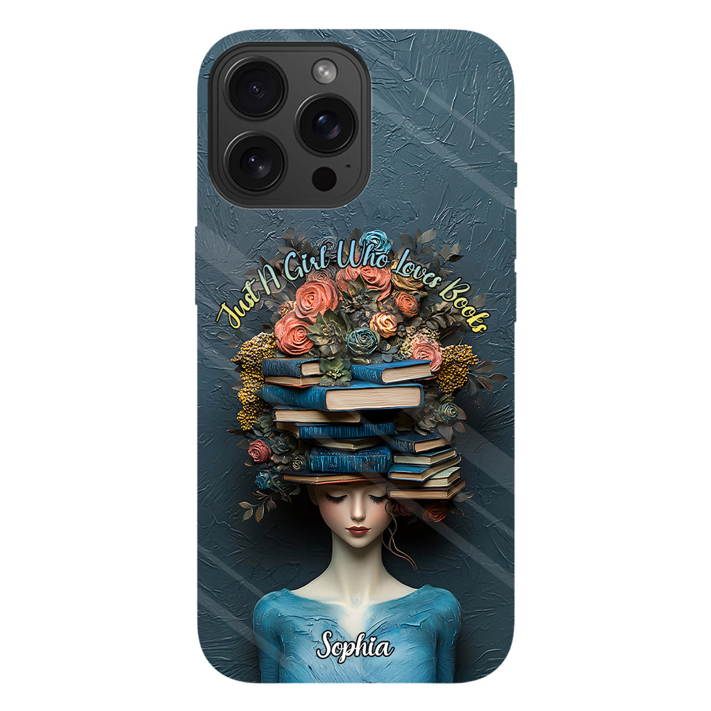 Une fille qui aime les livres - Coque de téléphone personnalisée avec impression intégrale d'un livre