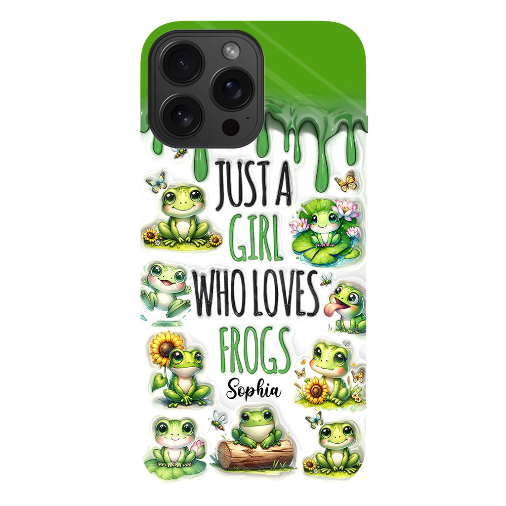 Une fille qui adore les grenouilles - Coque de téléphone personnalisée avec motif grenouille