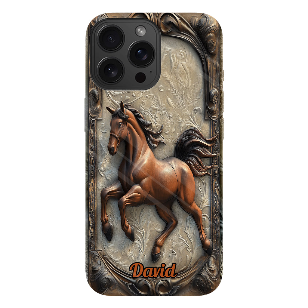 Coque de téléphone personnalisée Love Horse avec motif cheval intégral