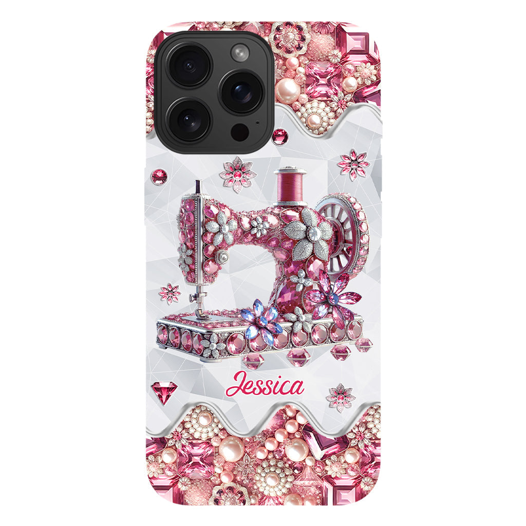Coque de téléphone personnalisée « Juste une fille qui aime coudre » avec impression intégrale