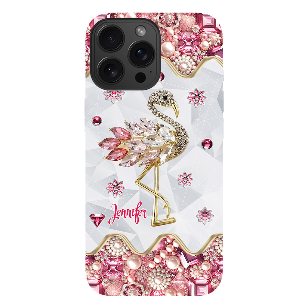 Juste une fille qui aime les flamants roses - Coque de téléphone personnalisée avec impression intégrale de flamants roses