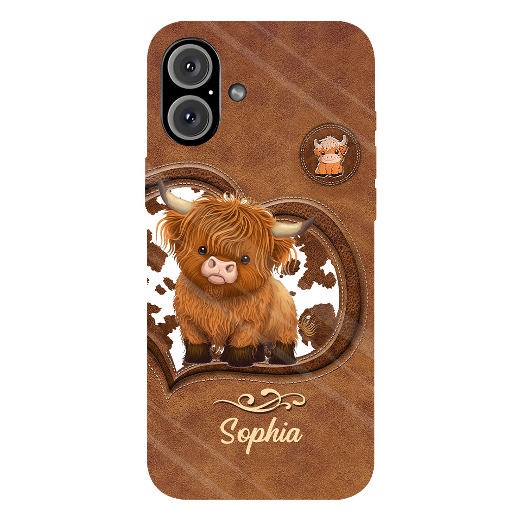 Cute Highland Cow - Personalized Highland Cow Full Print Phone Case