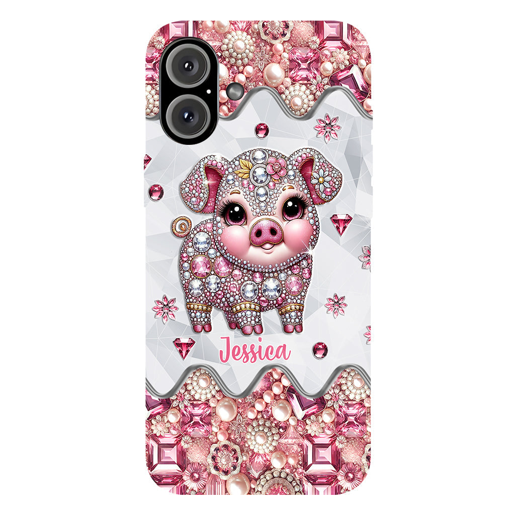 Coque de téléphone personnalisée pour amoureux des cochons - Mignon Cochon - Impression intégrale