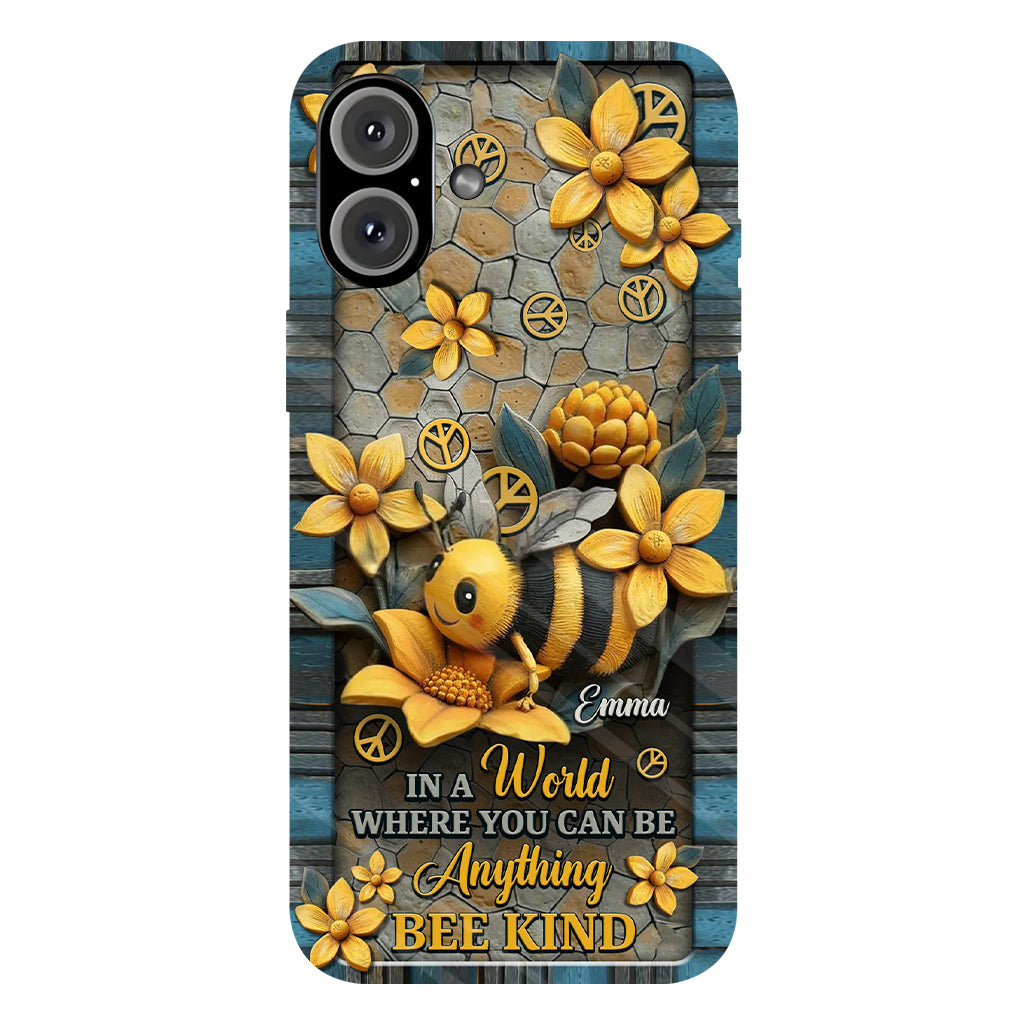 In A World Where You Can Be Anything Be Kind - Personalized Hippie Full Print Phone Case