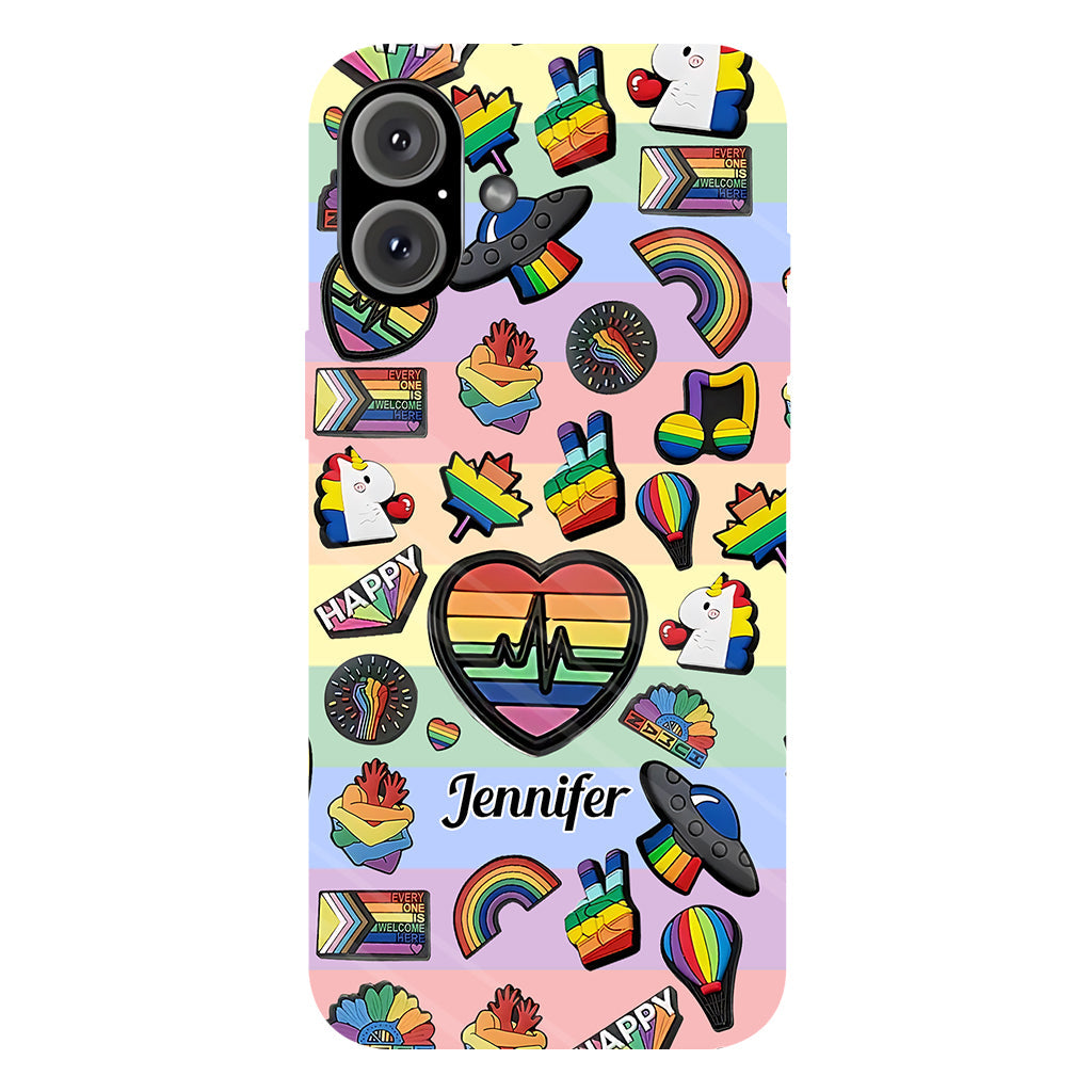 Pride Rainbow - Personalized LGBT Support Full Print Phone Case & Phone Grip