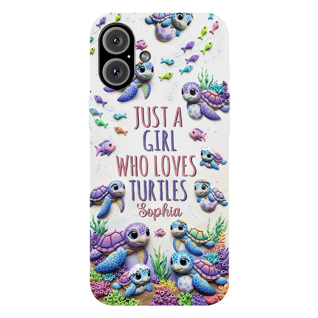 Just A Girl Who Loves Turtles - Personalized Turtle Full Print Phone Case