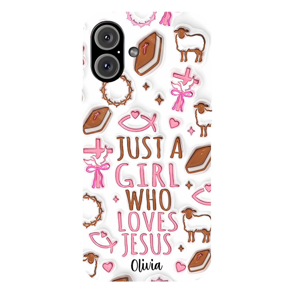 Juste une fille qui aime Jésus - Coque de téléphone personnalisée avec impression chrétienne intégrale