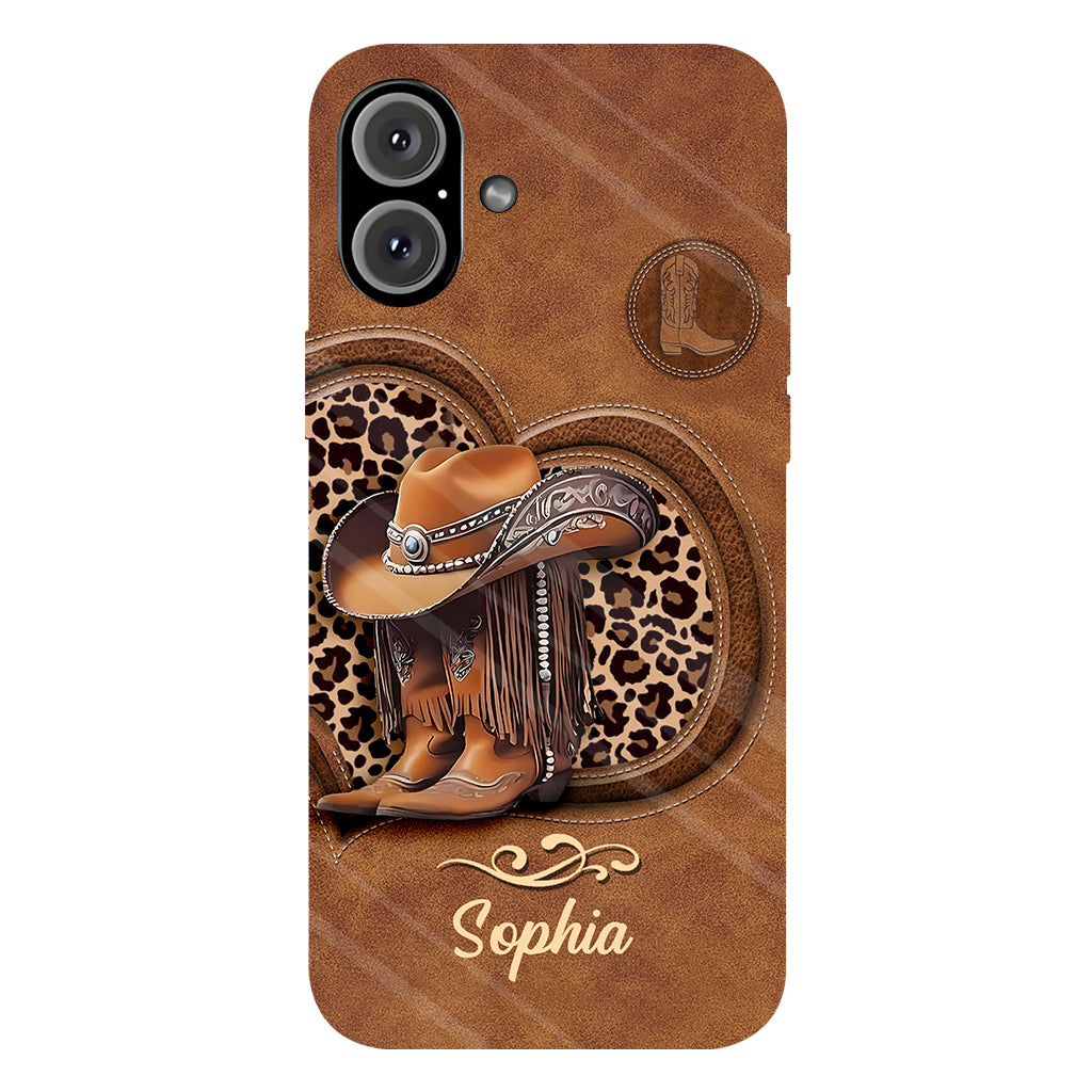 Bottes de cowgirl - Coque de téléphone personnalisée avec motif cowgirl