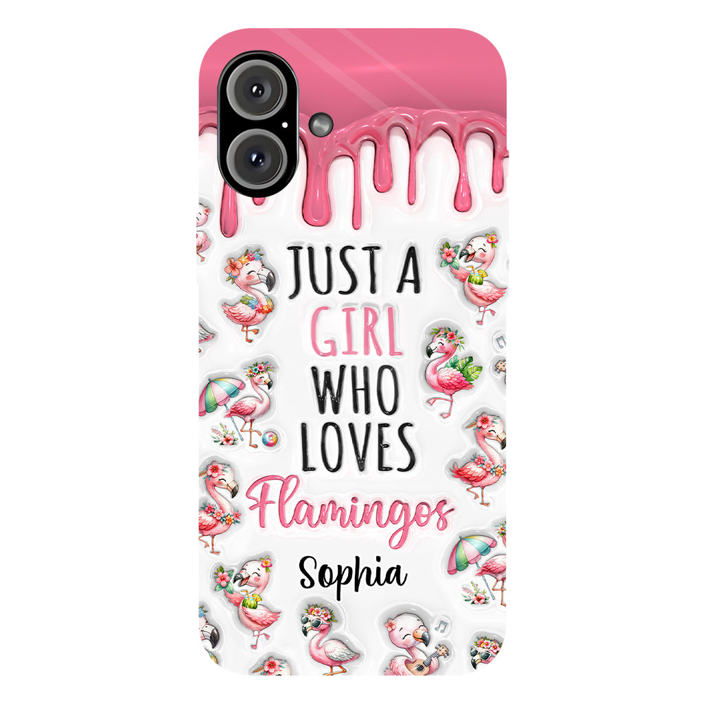 Just A Girl Who Loves Flamingos - Personalized Flamingo Full Print Phone Case