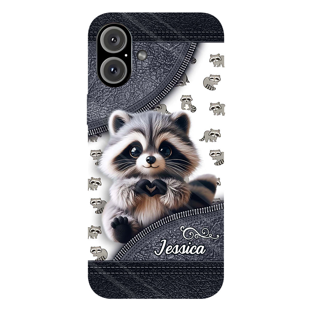 Adorable raton laveur - Coque de téléphone personnalisée avec motif raton laveur intégral