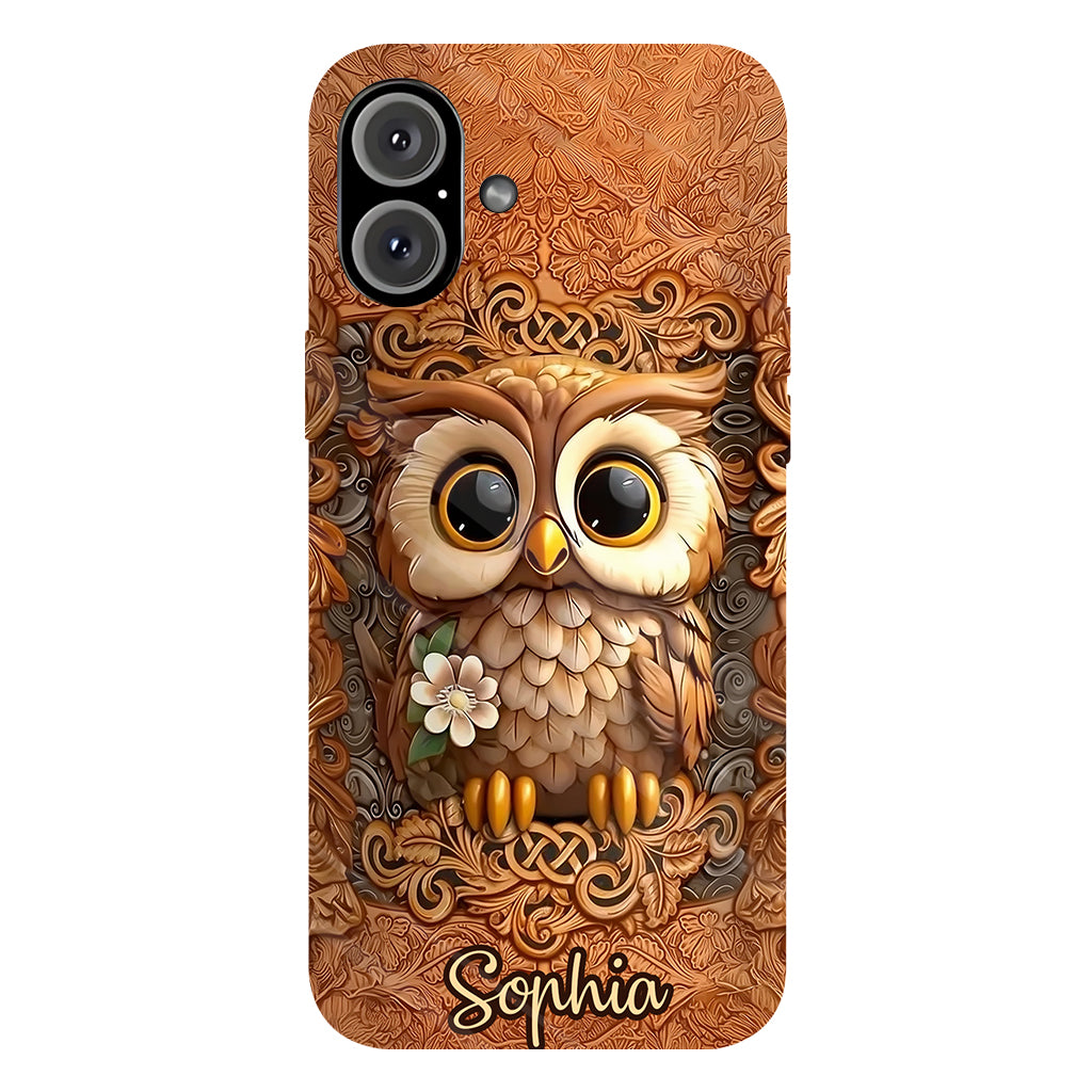 Magnifique hibou - Coque de téléphone personnalisée avec motif hibou intégral