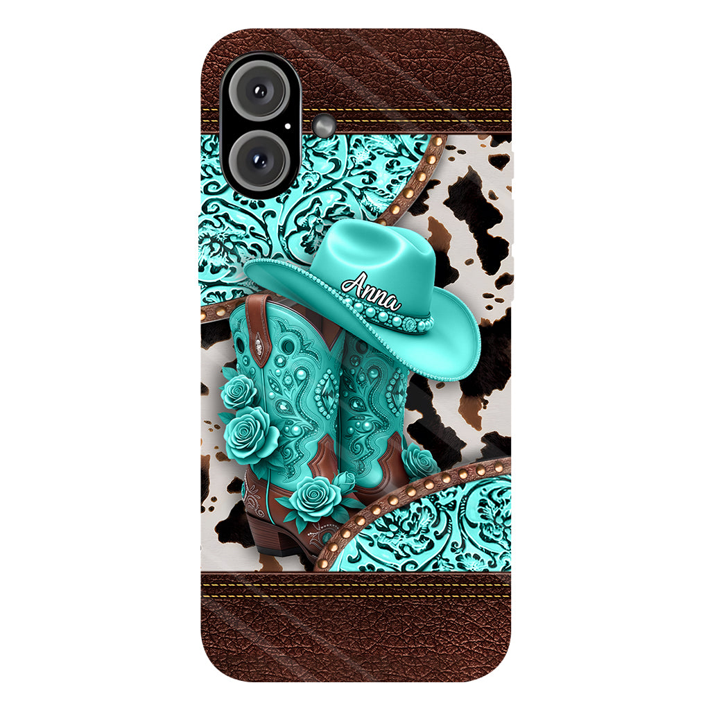 Western Cowgirl Boot - Personalized Cowgirl Full Print Phone Case