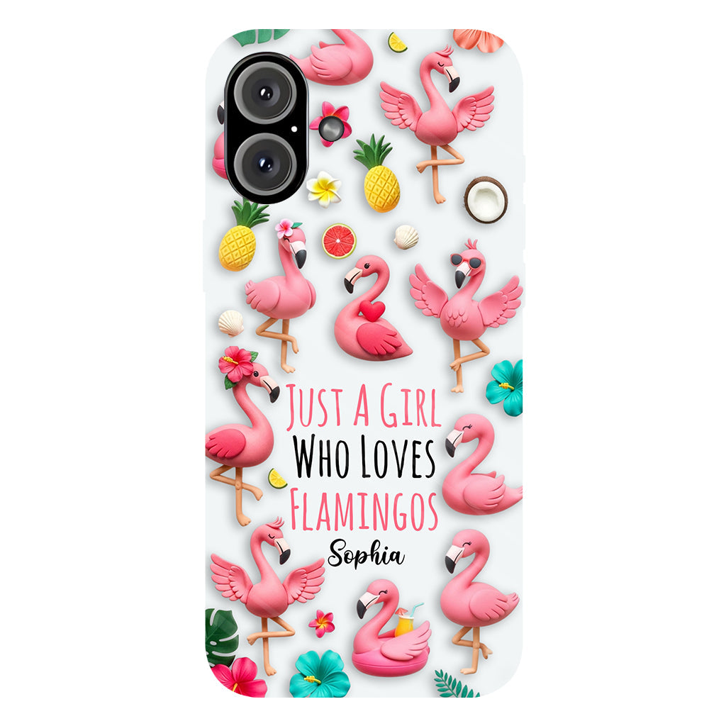 Coque de téléphone personnalisée « Flamants roses » avec motif intégral flamants roses