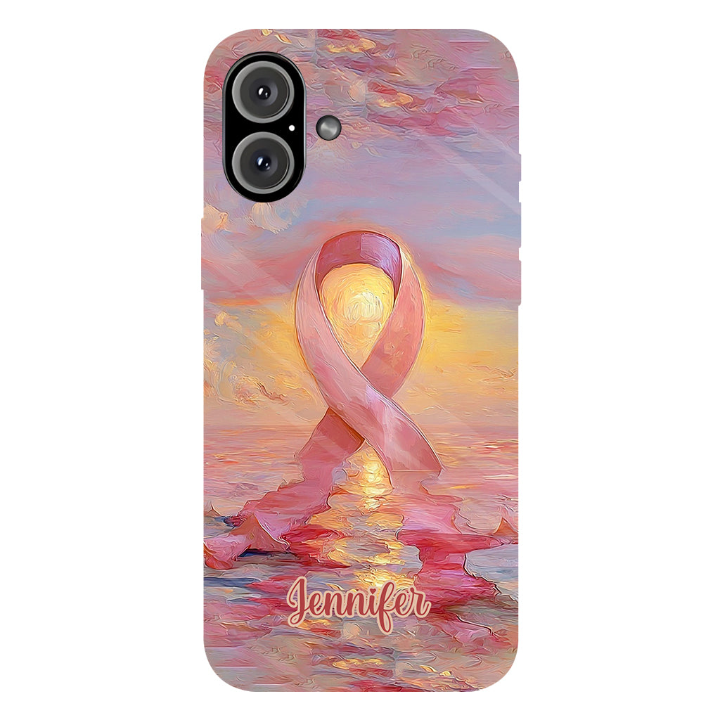 Guerrières fortes - Coque de téléphone personnalisée avec impression intégrale pour la sensibilisation au cancer du sein
