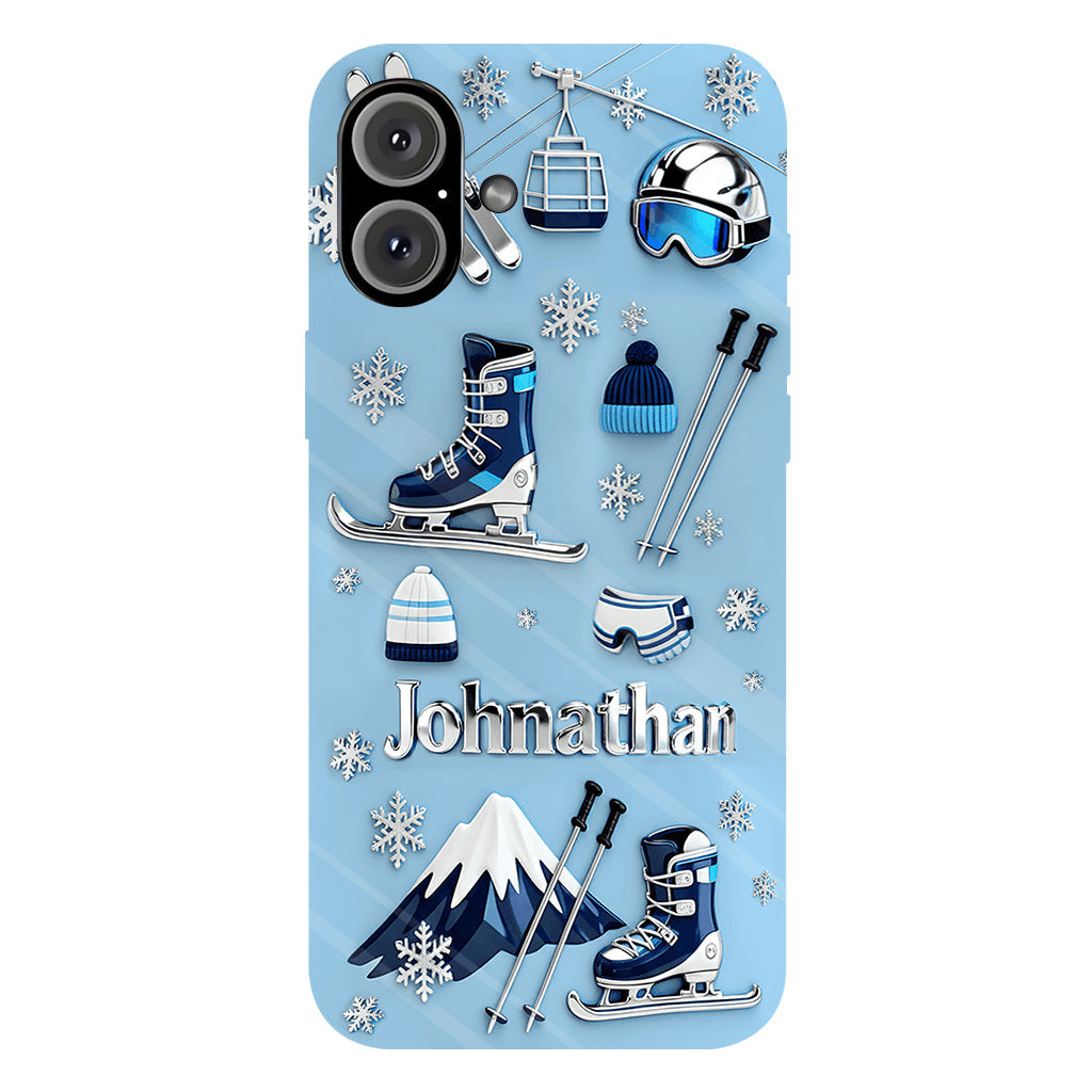 Skiing Makes Me Happy - Personalized Skiing Full Print Phone Case
