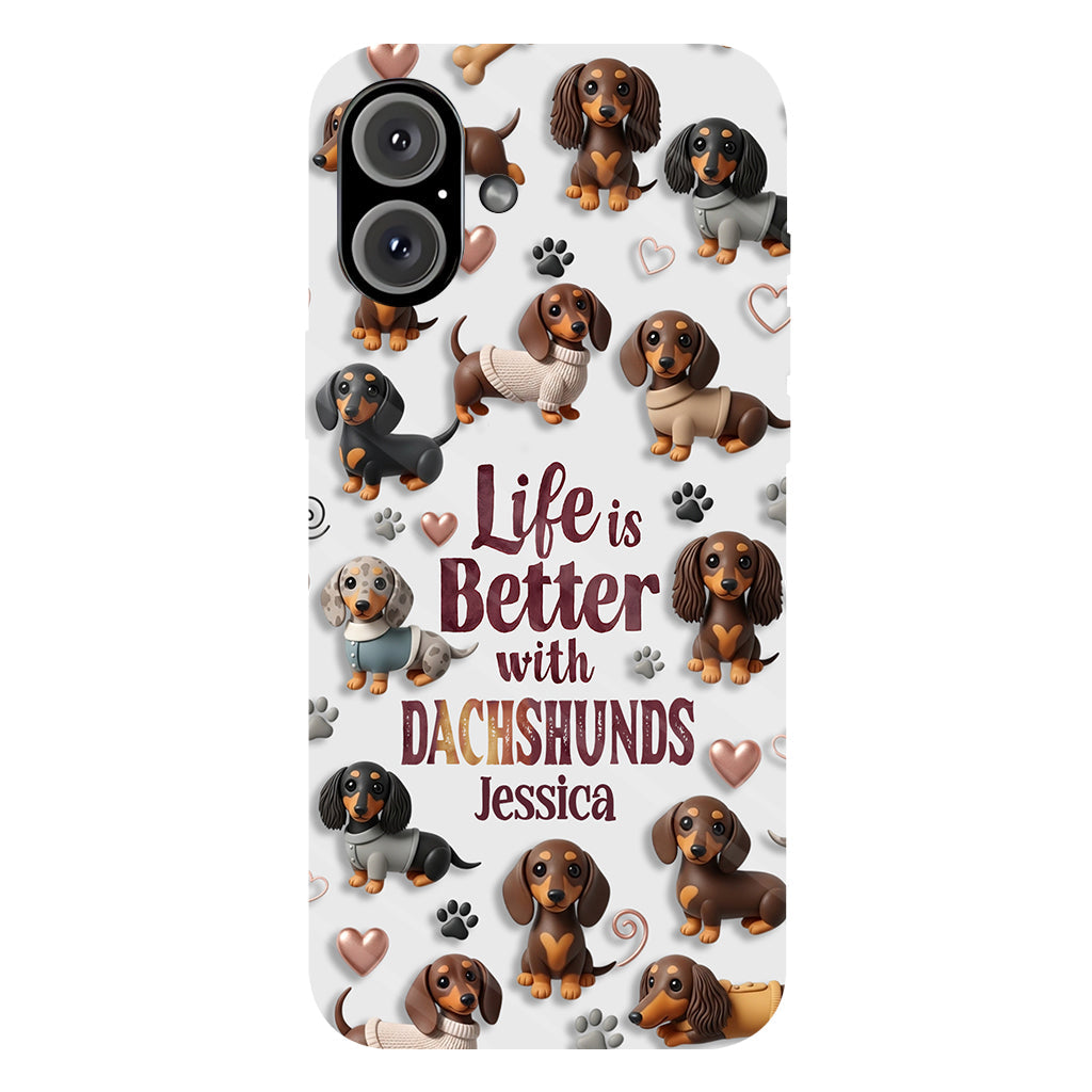Juste une fille qui aime les chiens - Coque de téléphone personnalisée avec impression intégrale de chien