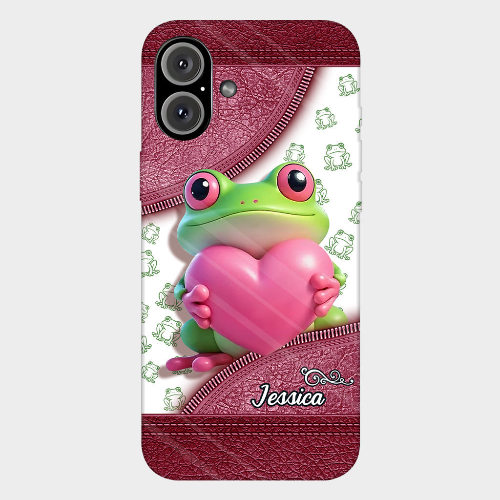 Coque de téléphone personnalisée Love Frog avec motif grenouille