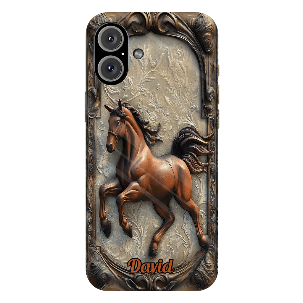 Coque de téléphone personnalisée Love Horse avec motif cheval intégral