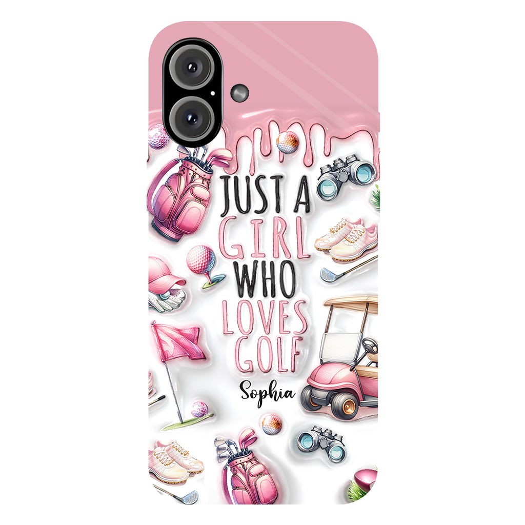 Une fille qui adore le golf - Coque de téléphone personnalisée avec imprimé golf intégral