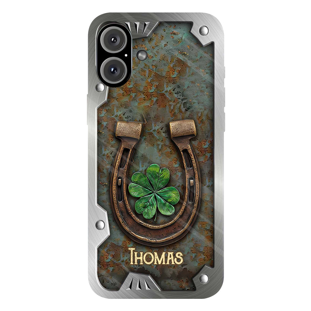 Lucky Horseshoe Shamrock - Personalized Horse Full Print Phone Case