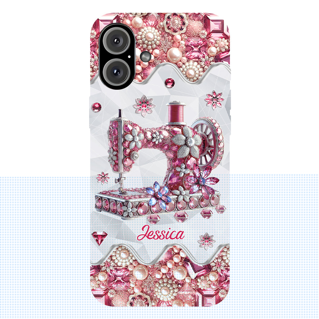 Coque de téléphone personnalisée « Juste une fille qui aime coudre » avec impression intégrale