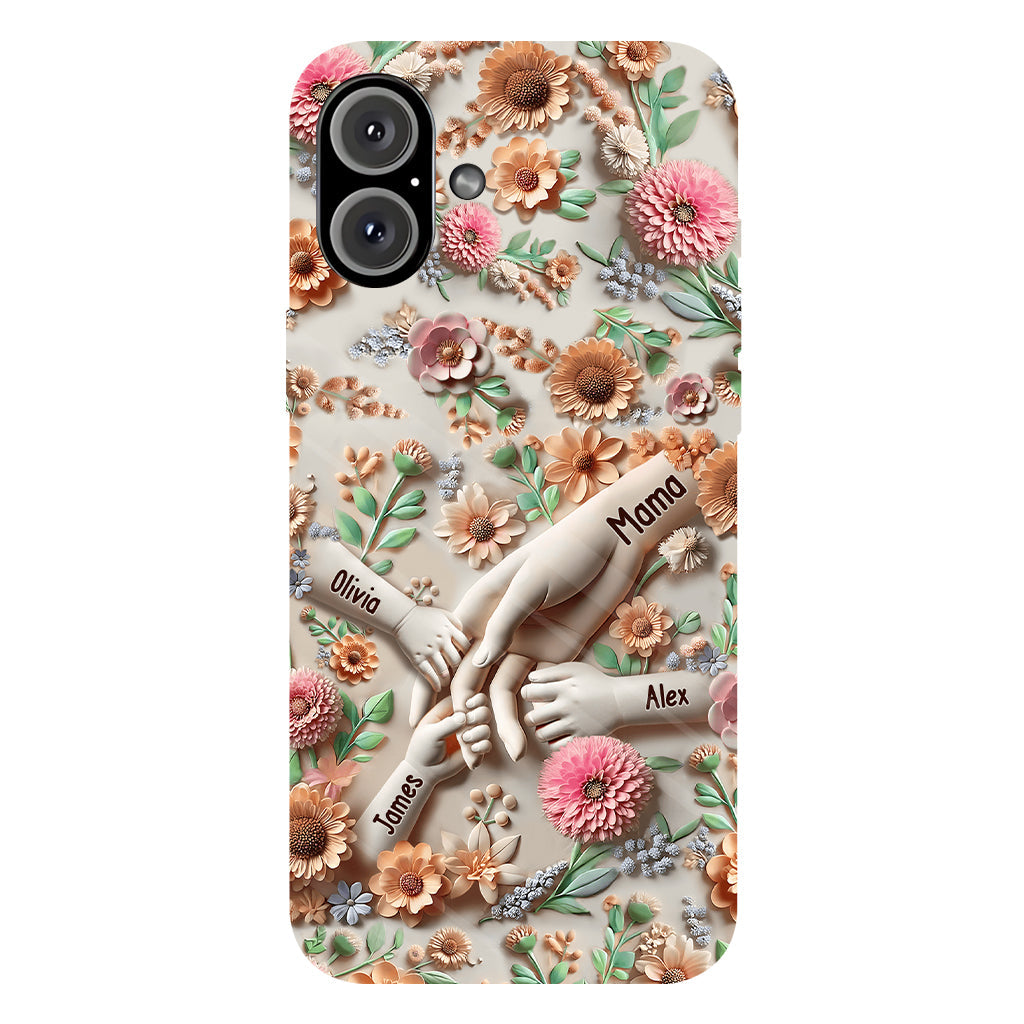 Tiens-nous la main - Coque de téléphone personnalisée avec impression intégrale pour maman