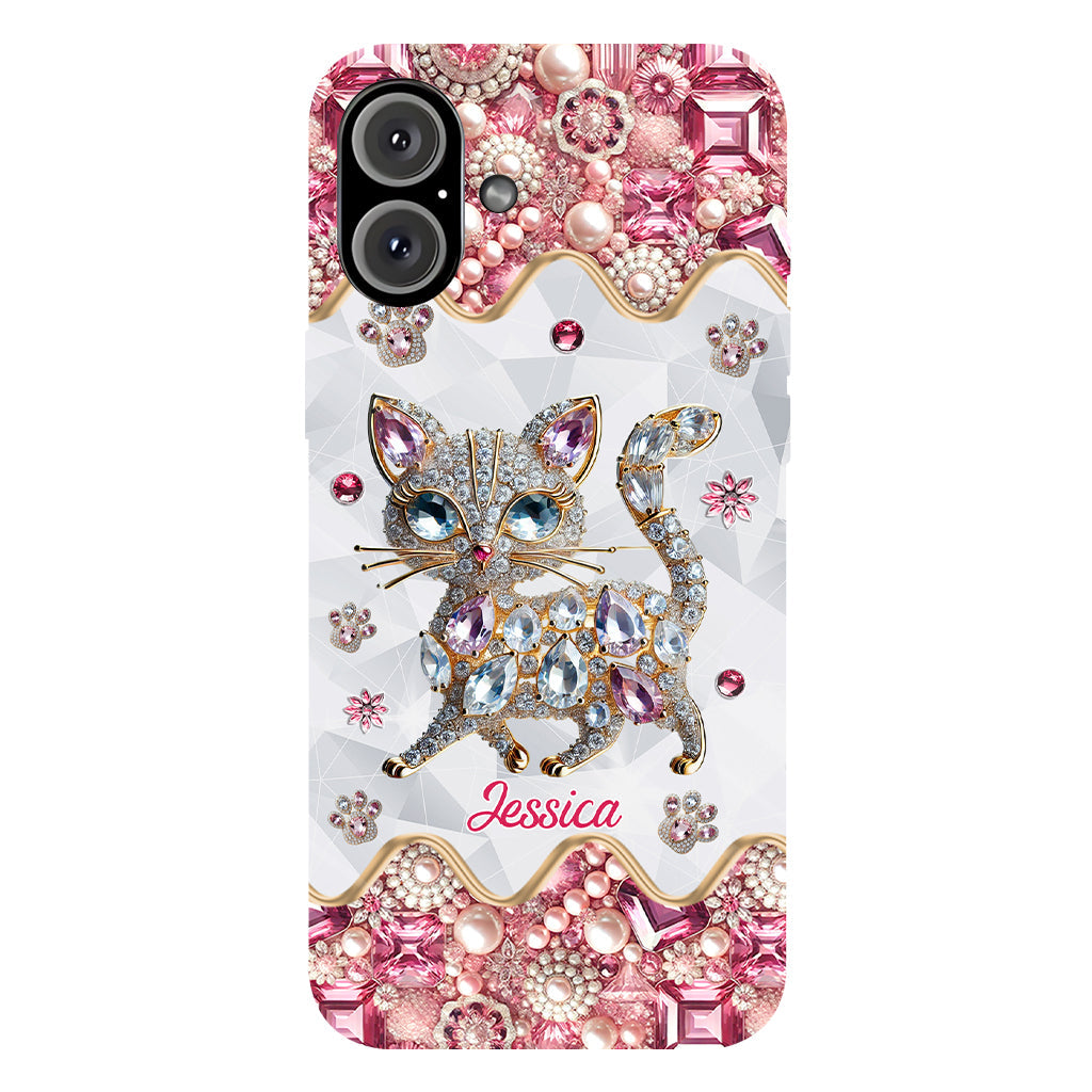 Juste une fille qui aime les chats - Coque de téléphone personnalisée avec impression intégrale de chat