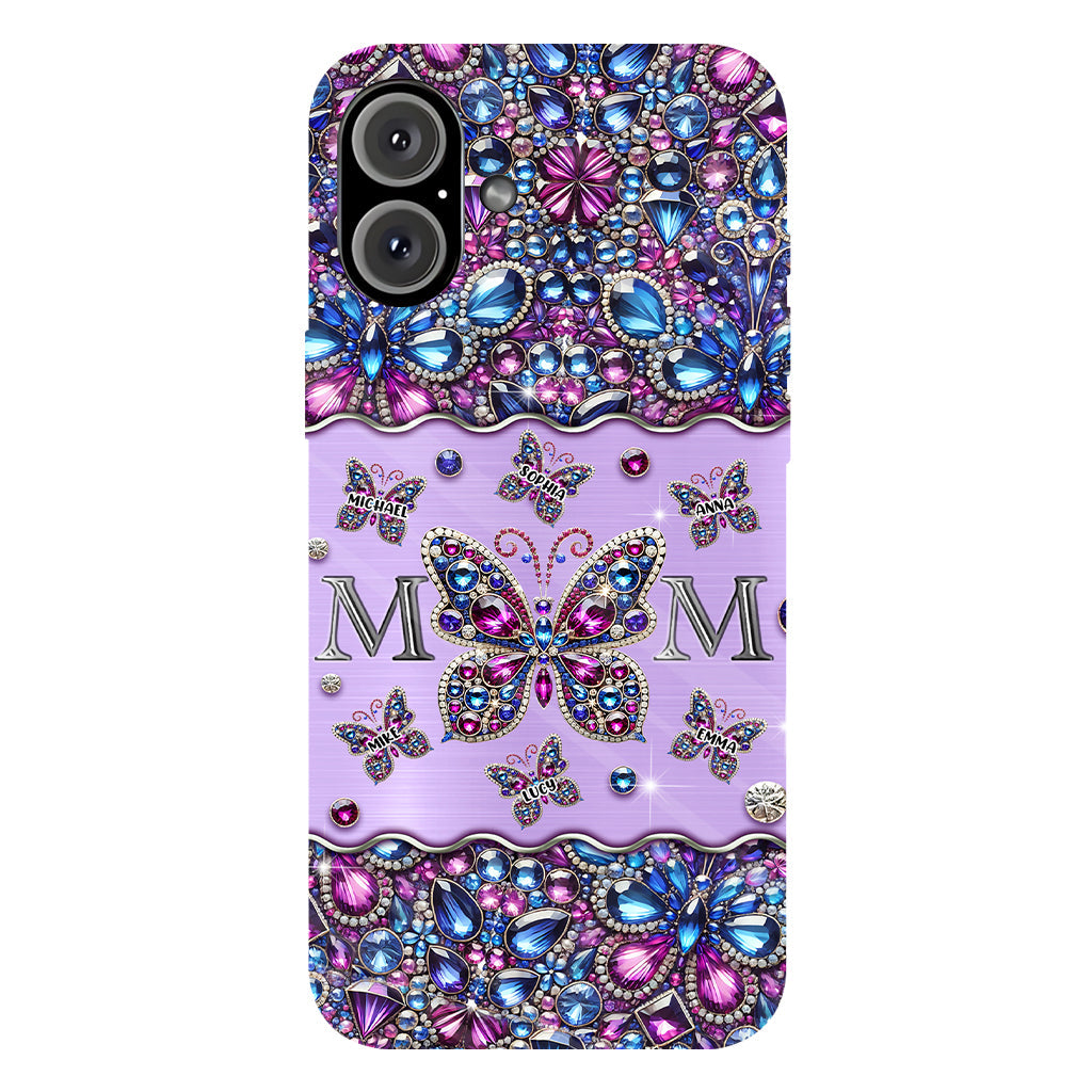 Mom And Children Butterflies - Personalized Mother Full Print Phone Case