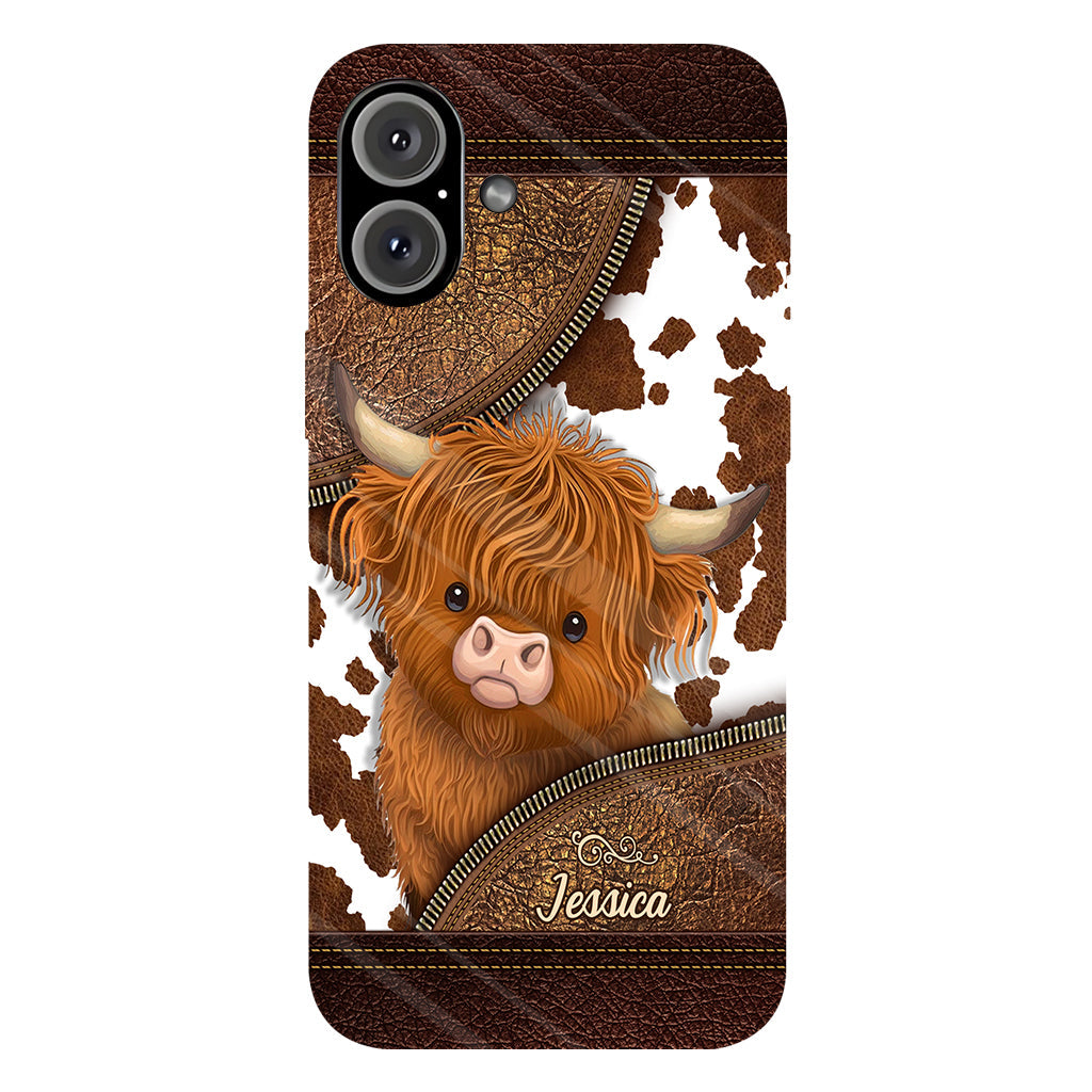 Juste une fille qui aime les vaches des Highlands - Coque de téléphone personnalisée avec impression intégrale