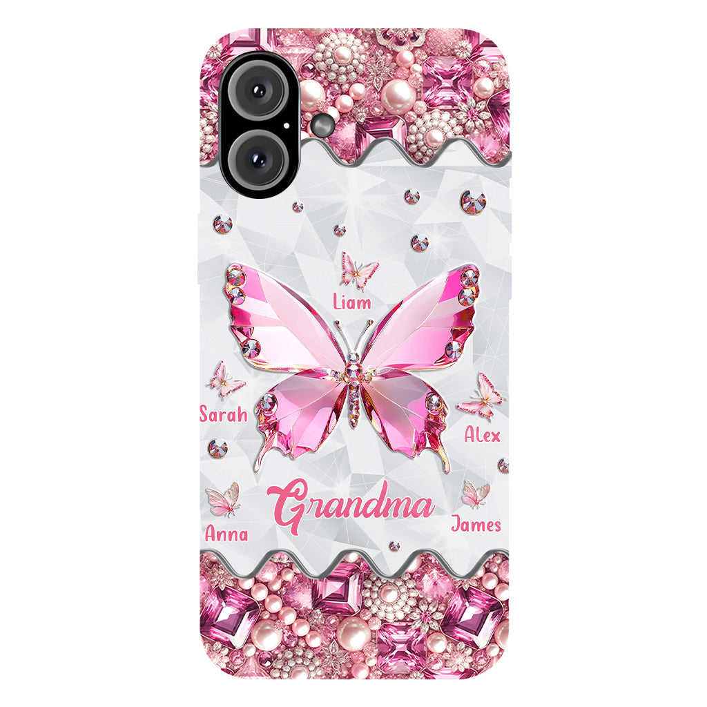 Grandma's Butterflies - Personalized Grandma Full Print Phone Case