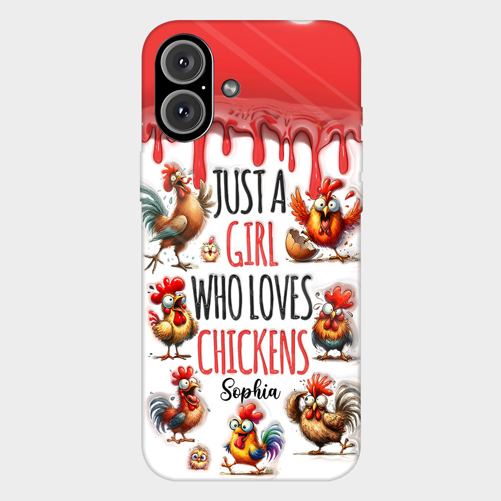 Just A Girl Who Loves Chicken - Personalized Chicken Full Print Phone Case