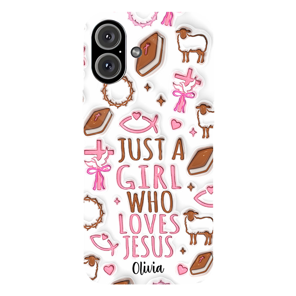 Juste une fille qui aime Jésus - Coque de téléphone personnalisée avec impression chrétienne intégrale