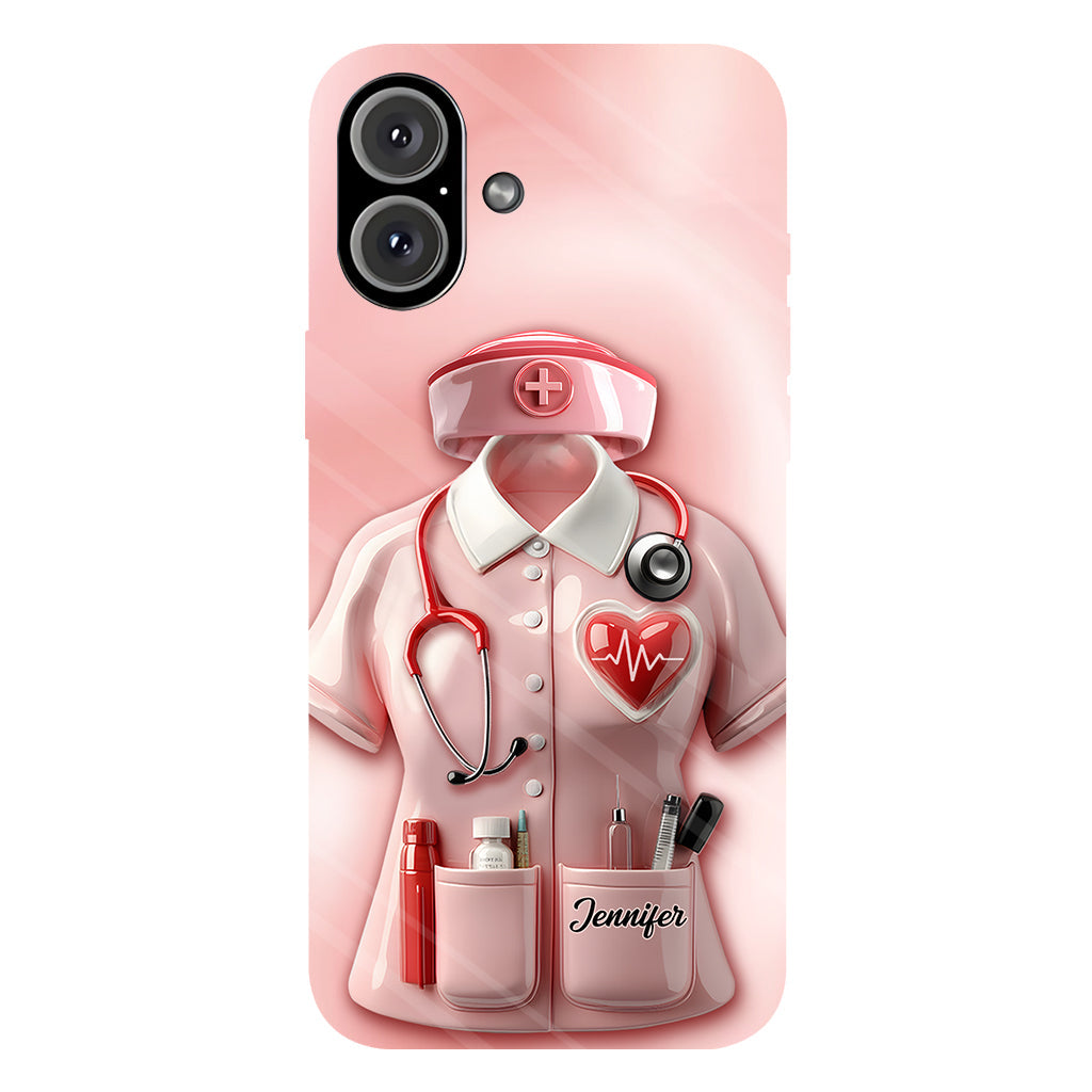 Les infirmières sont au cœur des soins de santé - Coque de téléphone personnalisée avec le texte intégral « Infirmière »