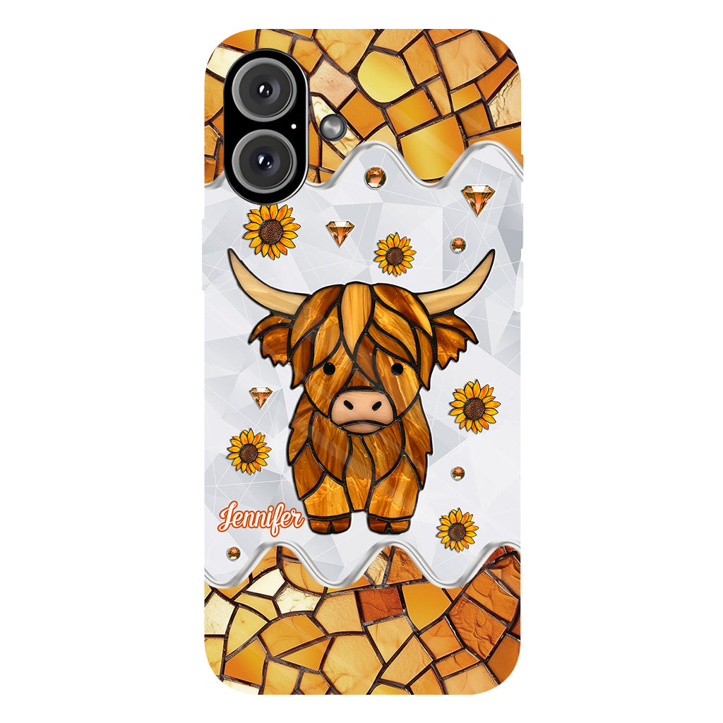 Adorable vache des Highlands - Coque de téléphone personnalisée avec imprimé intégral vache des Highlands