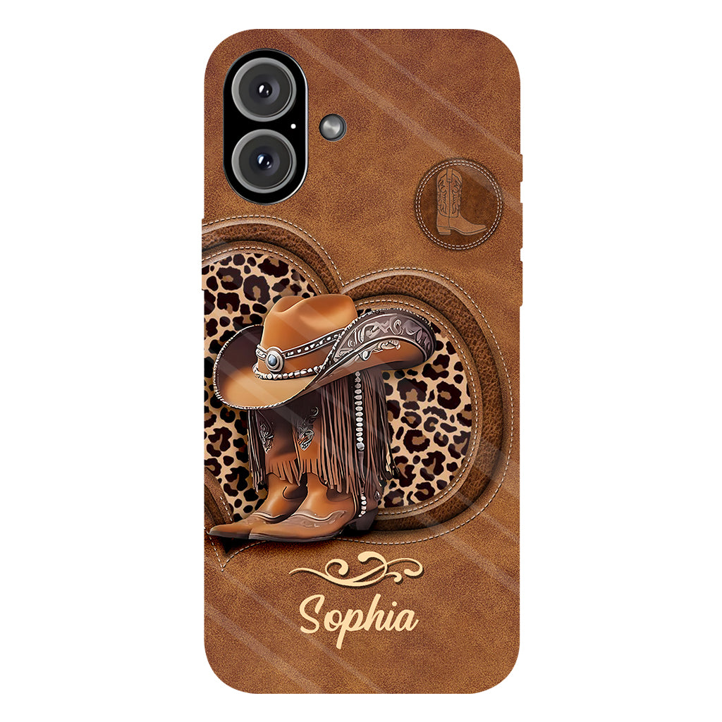 Bottes de cowgirl - Coque de téléphone personnalisée avec motif cowgirl
