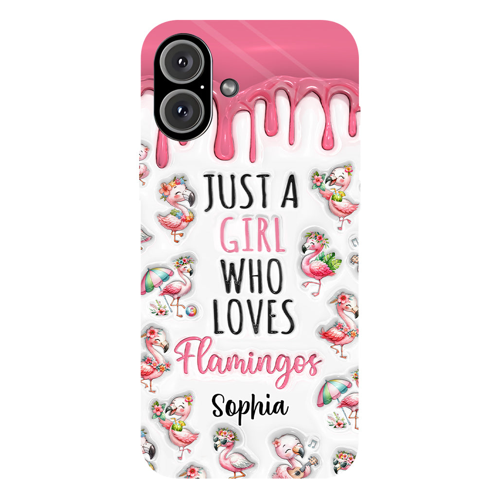 Just A Girl Who Loves Flamingos - Personalized Flamingo Full Print Phone Case