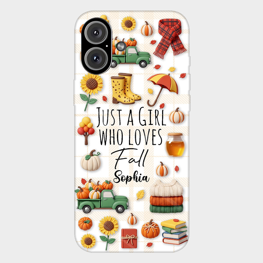 Juste une fille qui aime l'automne - Coque de téléphone personnalisée avec imprimé automnal