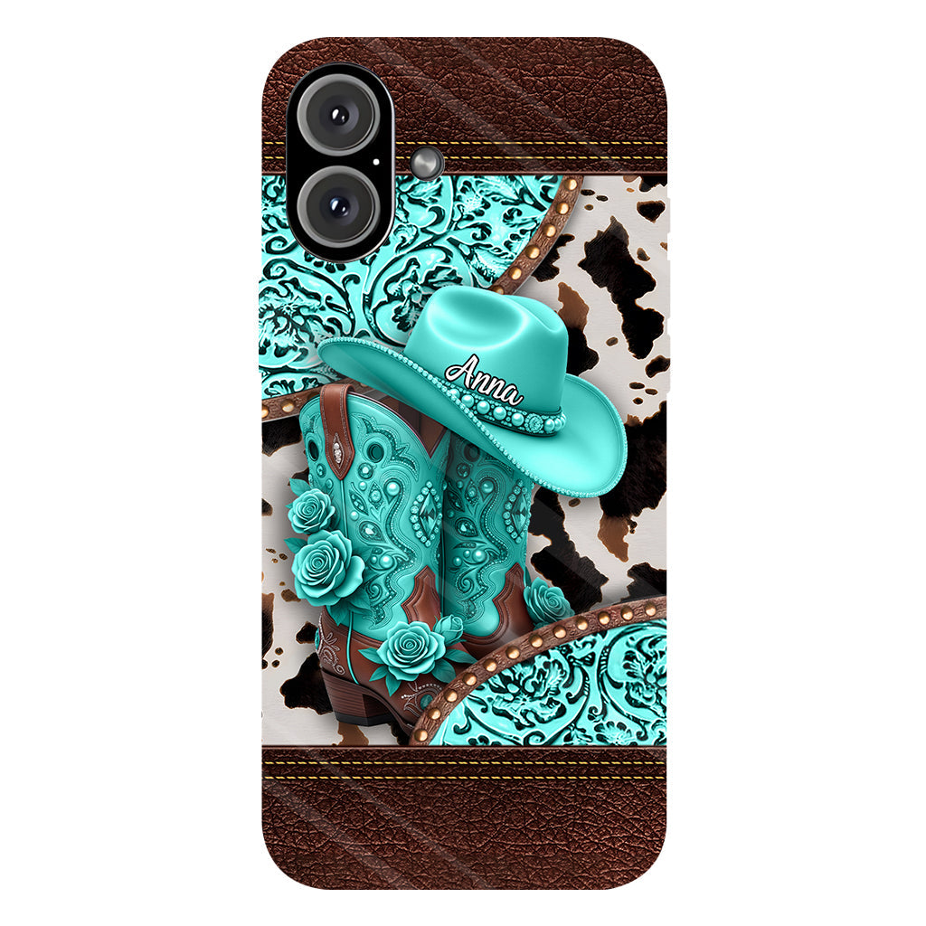Western Cowgirl Boot - Personalized Cowgirl Full Print Phone Case