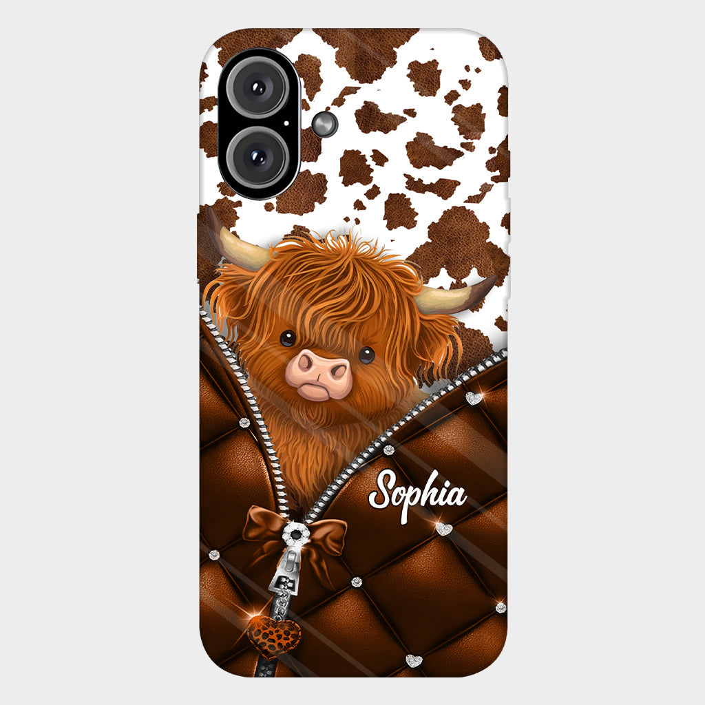 Coque de téléphone personnalisée avec imprimé vache des Highlands - Mignonne vache des Highlands